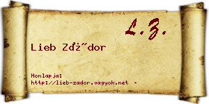 Lieb Zádor névjegykártya